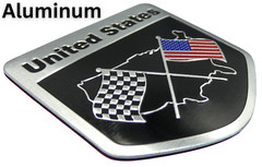 ALUMINUM United States Flag Decal Sticker Car, Motorcycle, Patriotic 2″ x 2″