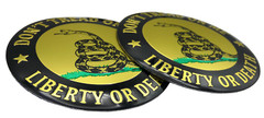 2x Metal Dome Shape Gadsden Snake Decal Sticker Emblem Badge Auto Car Truck 2.2″