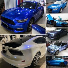 Blue / Full Car Wrap Pearl Metal Mirror Chrome Chameleon Vinyl Satin Sticker US