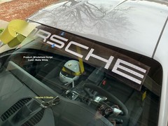 Windshield Modern Style Vinyl Decal, PCar Banner Script Only