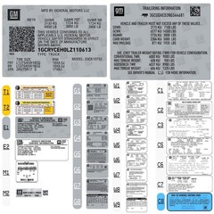 GMC CHEVY GM CADILLAC DOOR VIN STICKERS – CATALOG tag hood tire trailer info