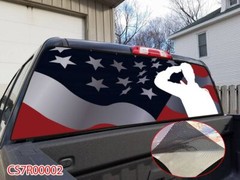 American Flag Pick Up Truck SUV Rear Back Window Graphics Decal Wrap Tint #02
