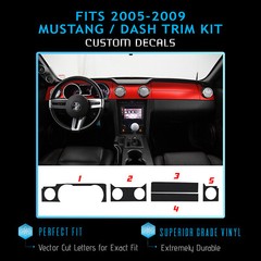 For 2005-2009 Ford Mustang Interior Dash Trim Overlay Precut Vinyl – Flat Matte