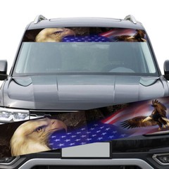 Sticker Film Windshield Front Window American Flag Top Sunshade Waterproof Decal