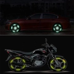 20x Car Wheel Reflective Stickers Alloy Rim Stripes Glow Stickers for Motorcycle