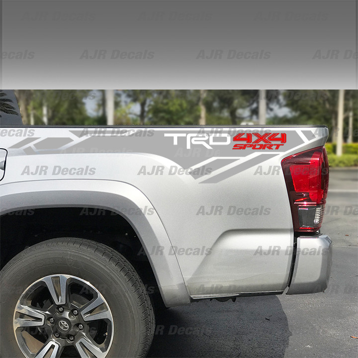 TRD 4×4 Sport Toyota Tacoma Bedside Decals Toyota Stripes 5 colors (2 pieces)