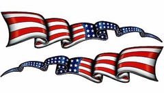 Waving American Flag Stripe Kit Large Pair 36″ x 9″ each