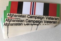 Afghanistan Campaign Veteran decal (6″ x 2″) Bumper Sticker. Free Shipping.