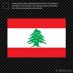 4″ Lebanese Flag Sticker Die Cut Decal Lebanon Cedar Tree