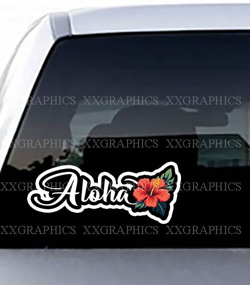 Aloha Flower Hibiscus Hawaii Hawaiian Vinyl Decal Sticker #A
