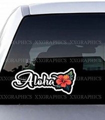 Aloha Flower Hibiscus Hawaii Hawaiian Vinyl Decal Sticker #A