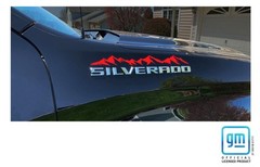 Chevy Silverado Red Mountain Range Emblem Enhancement Decals 2019-2025 Set of 3