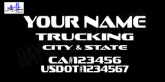 TRUCK DOOR DECALS CUSTOM TEXT MODERN STYLE /ONE COLOR OUTDOOR VINYL X2