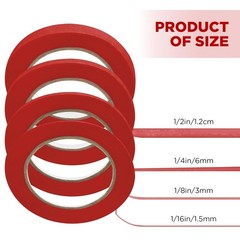 4 Rolls Pinstripe Tape – 55 Yd, 1/16 to 1/2 Inch Wide, Ideal for DIY Projects