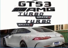 GT53 AMG TURBO 4MATIC+ Plus Emblem glossy Black Badge Combo Set for Mercedes