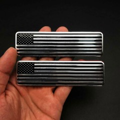 Aluminium USA American Flag Sticker Decal Auto Car Truck Emblem 3D Metal 2PCS