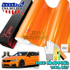 ESSMO PET Super Gloss Metallic Flame Orange Car Vehicle Vinyl Wrap Decal Paint