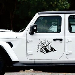 Black Compass Totem Decal Car SIde Body Trunk Door Stickers Vinyl Waterproof