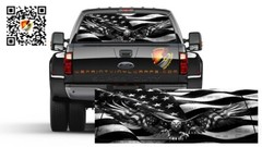 American Flag On Eagle Black and White Wavy Rear Window Perforated Graphic
