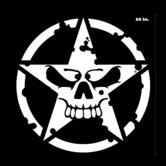 20″ Distressed Skull Military Army Star Sticker for Truck SUV Hood Door