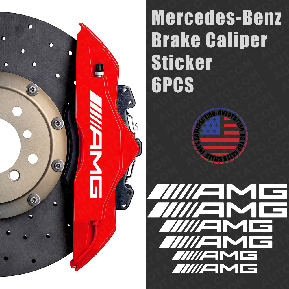 AMG Edition Car Wheels Brake Caliper Sticker Decal Logo Decoration Sport White