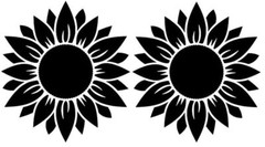 Sunflower – TWO Pack – 4″ Light Orange, Black or White Vinyl decal Window Laptop