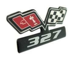 Chevy 327 (FLAGS) EMBLEM Super Sized BLACK