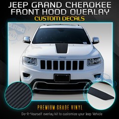 For 2011-2019 Jeep Grand Cherokee Front Hood Graphic Decal – Matte Carbon Fiber