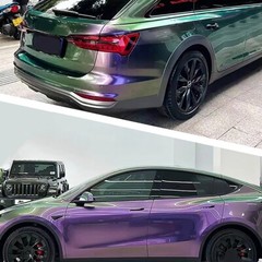 Chameleon Green to Purple Car Vinyl Wrap Sparking Diamond Glitter Car Body Film