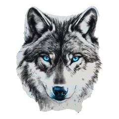 WOLF DOG HUSKY HEAD LED AQUA BLUE EYES 6” INCH UV Resistant Vinyl Sticker Decal