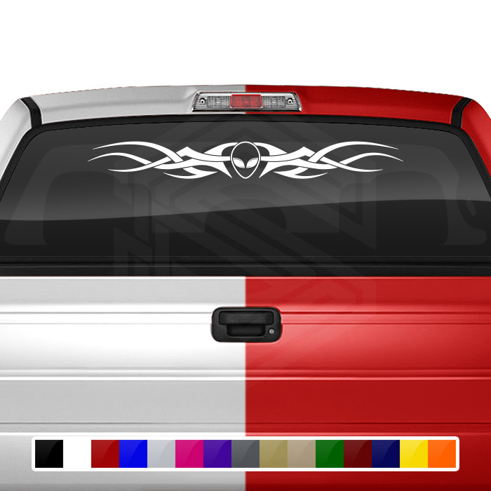 110-02 ALIEN Windshield Decal Window Sticker Vinyl Graphic Design Alien Head