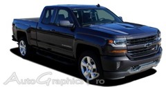 2016-2018 Chevy Silverado Vinyl Graphic LATERAL Hood Spikes Spear Stripe Decal