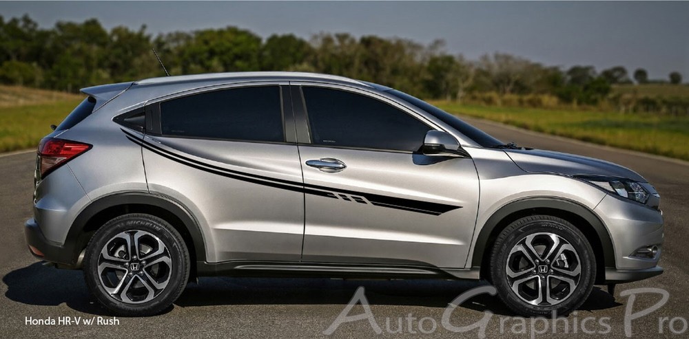 RUSH Vinyl Graphics Side Door Body Line Accent Stripe Decal for Honda HR-V