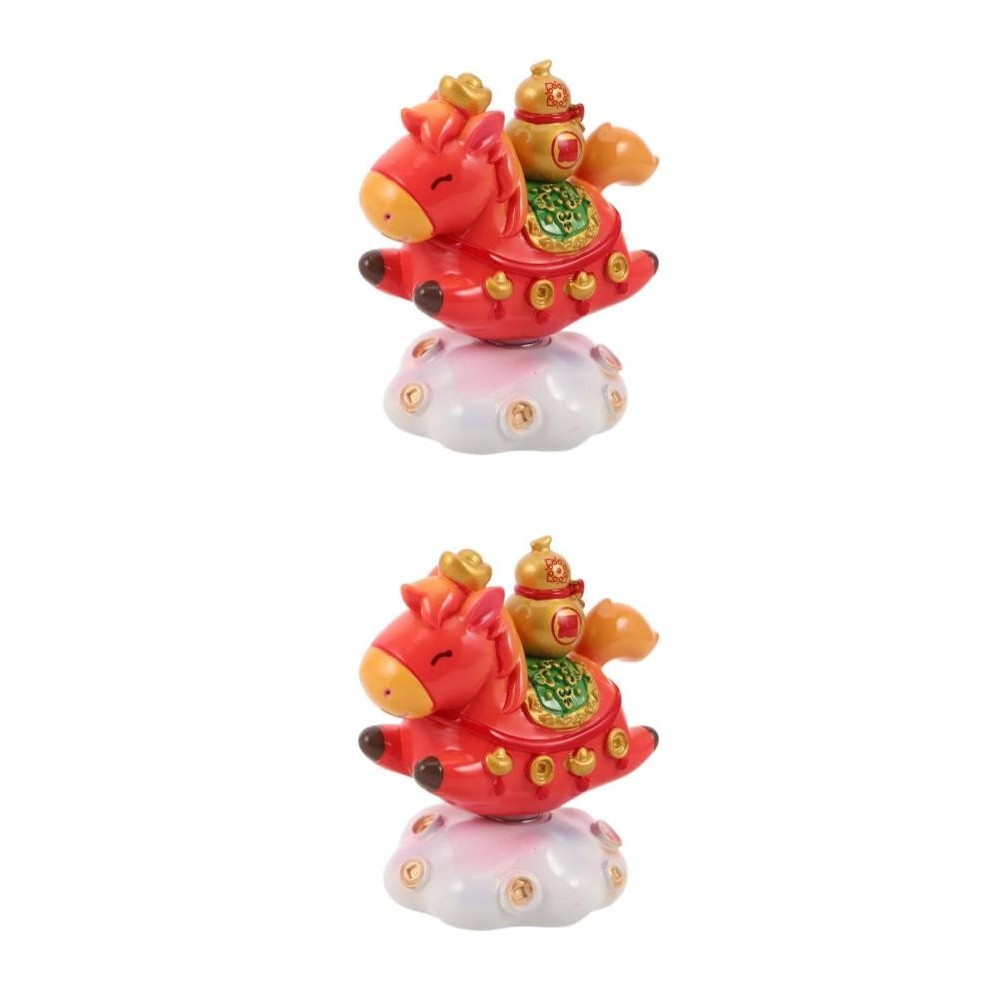 2 Count Zodiac Ornaments Horse Statue Decoration Cute Figurines