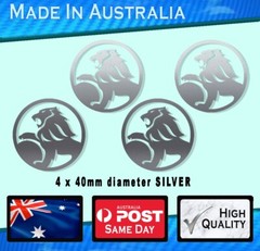 Holden LION Style Decals silver – circle logo set of 4 – 40mm wide