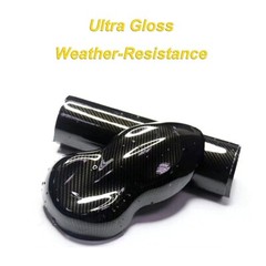 Ultra Gloss PET Liner Black Carbon Fiber Wrap Vinyl Air Release Self Adhesive