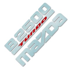 Fits Mazda B2500 Fighter 1998 00 04 06 Sticker B2500 TURBO MAZDA Dark Silver Red