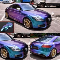 Chameleon Wrap Satin Chrome Pearl Metal Car Hood Motor Vinyl Air Free Sticker US