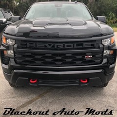 RED Vinyl Overlay Grill Letter Decals For 2022-23 Silverado Custom Trailboss WT