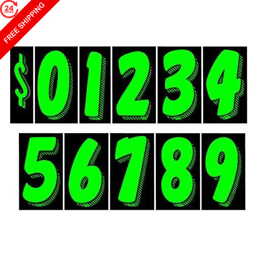 EZ Line Vinyl Decals for Cars Chartreuse Large Number 7.5 Inches,