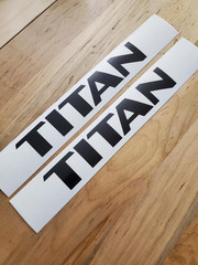 TITAN Decals Stickers Gloss BLACK 10″ pair (2) USA