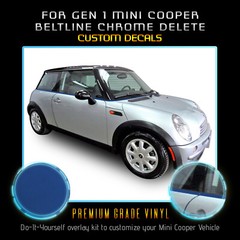For Gen 1 Mini Beltline Window Trim Chrome Delete Overlay – Satin Metallic Vinyl
