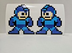 2 X Megaman Shaped 8-Bit Retro PIXELATED (Nintendo) Vinyl Decal Sticker
