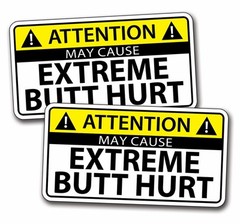 Funny Butt Hurt Warning Decal Sticker Butthurt OEM JDM Car Truck Import Graphic