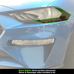 Headlight Side Marker Amber Delete Smoked Black Tint For 2018-2021 Ford Mustang