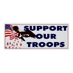 Support Our Troops Small Bumper Sticker Military Vinyl Soldier Decal 5″