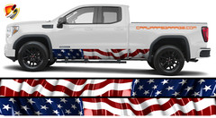 American Flag Rocker Panel Graphic Decal vinyl Wrap Kit for Truck Waving USA Boa
