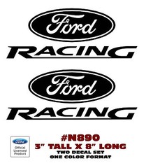 N890 FORD RACING – DECAL SET – 3″ Tall – TWO DECALS