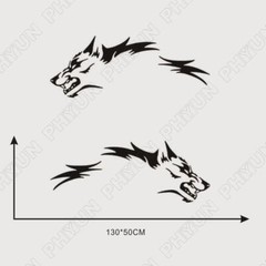 130x45cm Car Truck Stickers Running Wolf Fashion Vinyl Decals Door Side Stickers