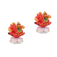 2 Count Zodiac Ornaments Horse Statue Decoration Cute Figurines